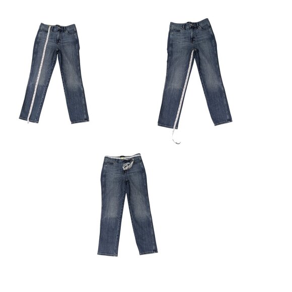 WHBM High Rise Straight Leg Jeans Medium Wash Size 4 Stretch Denim EUC - Picture 8 of 8